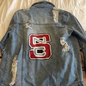 NC STATE painted Jean jacket (tag says XS- but oversized fits more of a M/S)
